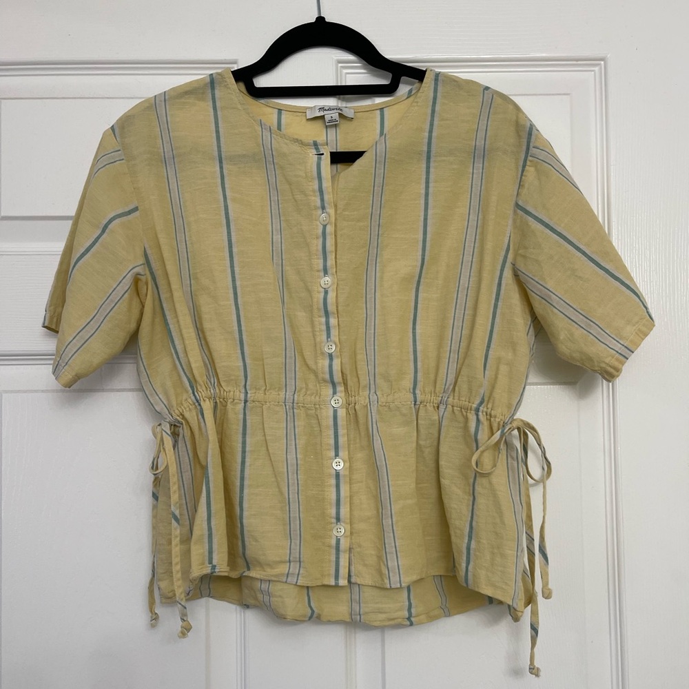 Madewell Yellow Striped Blouse